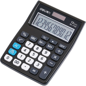 Калькулятор настольный Deli E1122/GREY серый 12-разр. -1