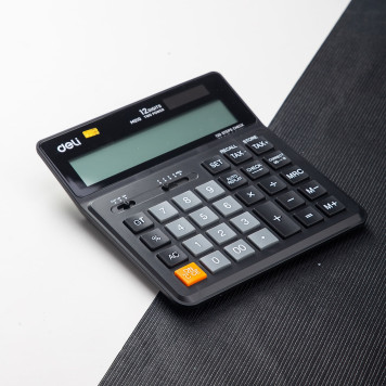 Калькулятор бухгалтерский Deli EM01020 черный 12-разр. -6