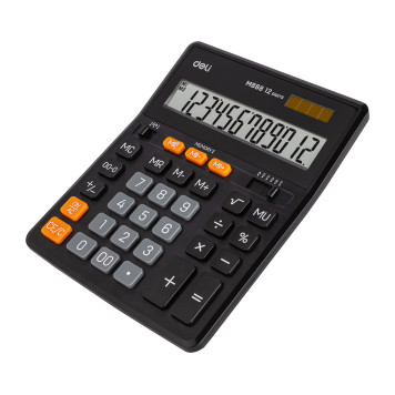 Калькулятор настольный Deli EM888 черный 12-разр. -2