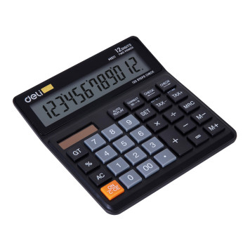 Калькулятор бухгалтерский Deli EM01120 черный 12-разр. -1