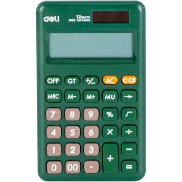 Калькулятор карманный Deli EM120GREEN зеленый 12-разр. 