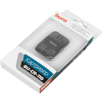 Устройство чтения карт памяти USB2.0 Buro BU-CR-110 черный -4