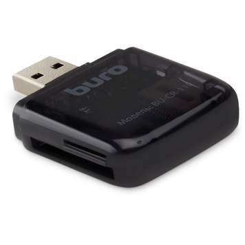 Устройство чтения карт памяти USB2.0 Buro BU-CR-110 черный -3