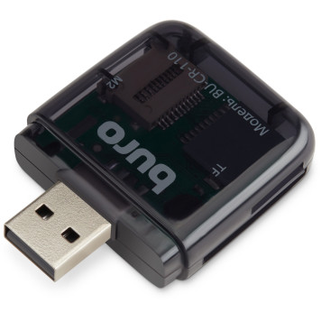 Устройство чтения карт памяти USB2.0 Buro BU-CR-110 черный -2