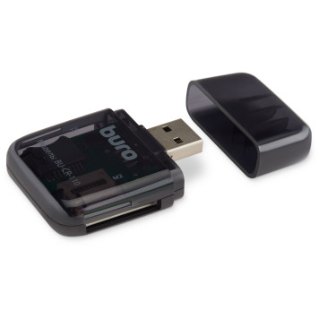 Устройство чтения карт памяти USB2.0 Buro BU-CR-110 черный -1