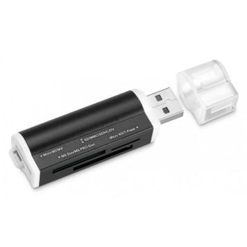 Устройство чтения карт памяти USB2.0 Buro BU-CR-3101 черный -2