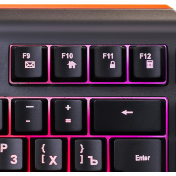 Клавиатура Oklick 717G BLACK DEATH черный/серый USB Multimedia for gamer LED -13