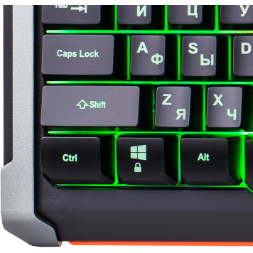 Клавиатура Oklick 717G BLACK DEATH черный/серый USB Multimedia for gamer LED -24