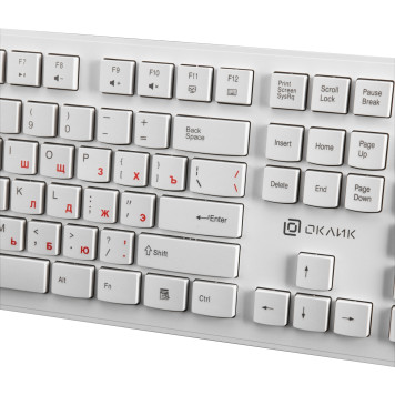 Клавиатура Oklick 505M белый USB slim -10