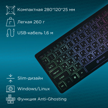 Клавиатура Оклик 300S черный USB (1696461) -2