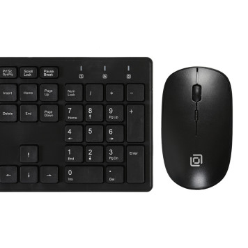 Клавиатура + мышь Оклик 240M клав:черный мышь:черный USB беспроводная slim Multimedia -5