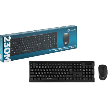 Клавиатура + мышь Oklick 230M клав:черный мышь:черный USB беспроводная -17