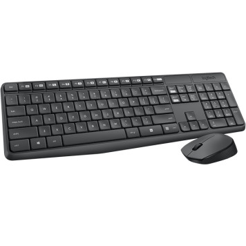 Клавиатура + мышь Logitech MK235 клав:серый мышь:серый USB беспроводная 