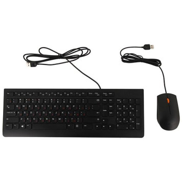 Клавиатура + мышь Lenovo 300 U клав:черный мышь:черный USB -6