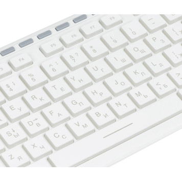 Клавиатура Oklick 490ML белый USB slim Multimedia LED -13