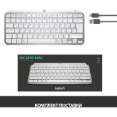 Клавиатура Logitech MX Keys Mini серебристый/белый USB беспроводная BT/Radio LED