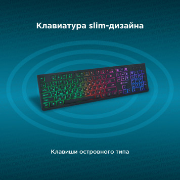 Клавиатура Oklick 440ML черный USB slim LED -4