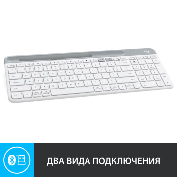 Клавиатура Logitech K580 белый USB беспроводная BT/Radio slim Multimedia (920-010623) -2