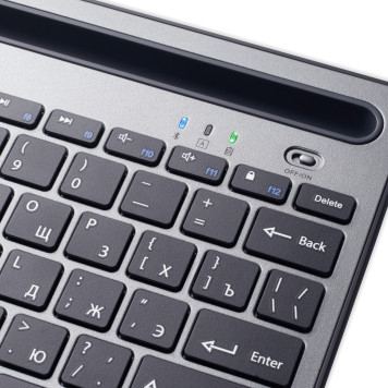 Клавиатура Оклик 845M серый/черный USB беспроводная BT/Radio slim Multimedia (1680661) -4