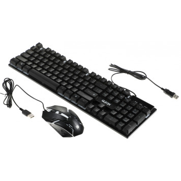 Клавиатура + мышь Defender Glion клав:черный мышь:черный/красный USB LED (45123) -3