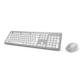 Клавиатура + мышь Hama KMW-700 клав:серебристый мышь:белый/серебристый USB 2.0 беспроводная slim