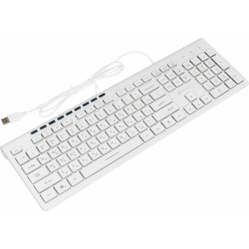 Клавиатура Oklick 490ML белый USB slim Multimedia LED -5