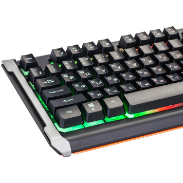 Клавиатура Oklick 717G BLACK DEATH черный/серый USB Multimedia for gamer LED -14