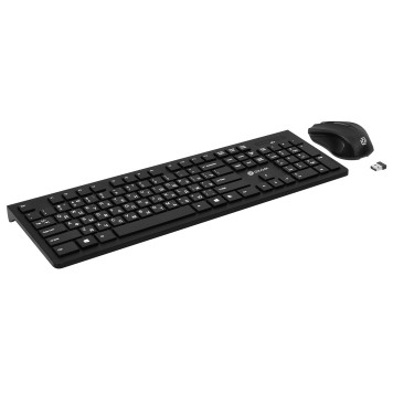 Клавиатура + мышь Oklick 250M клав:черный мышь:черный USB беспроводная slim -1