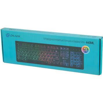 Клавиатура Oklick 440ML черный USB slim LED -8