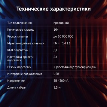 Клавиатура Oklick 717G BLACK DEATH черный/серый USB Multimedia for gamer LED -3