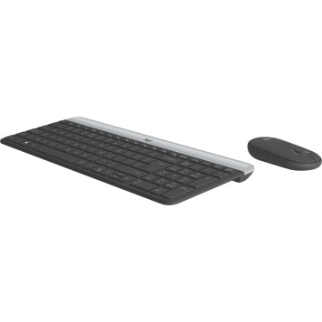 Клавиатура + мышь Logitech MK470 клав:черный/серый мышь:черный USB беспроводная slim (920-009204) -1