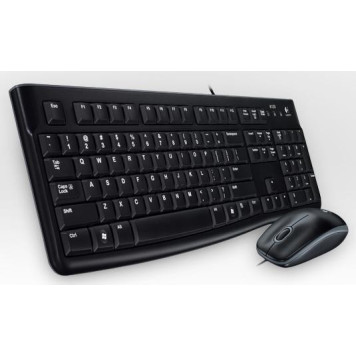 Клавиатура + мышь Logitech MK120 клав:черный мышь:черный/серый USB -1