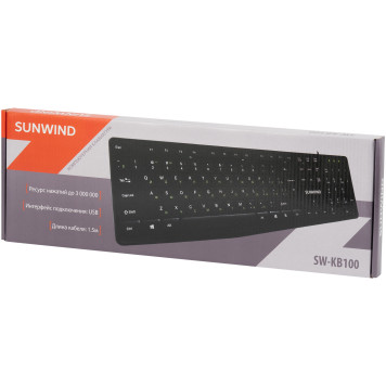 Клавиатура SunWind SW-KB100 черный USB -14
