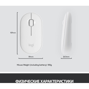 Клавиатура + мышь Logitech Combo MK470 клав:белый/серый мышь:белый USB беспроводная slim -3