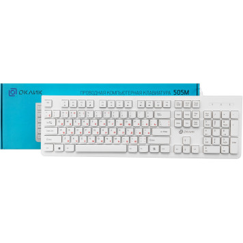 Клавиатура Oklick 505M белый USB slim 