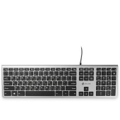 Клавиатура Оклик 890S серый/черный USB slim Multimedia