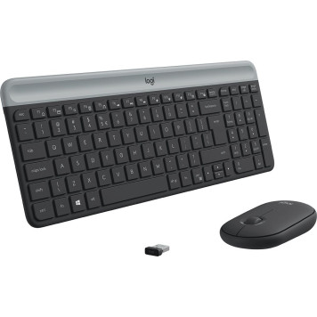 Клавиатура + мышь Logitech MK470 клав:черный/серый мышь:черный USB беспроводная slim (920-009204) -3
