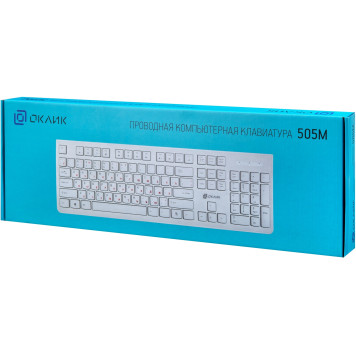 Клавиатура Oklick 505M белый USB slim -12