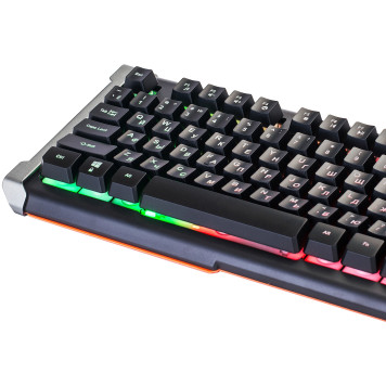 Клавиатура Oklick 717G BLACK DEATH черный/серый USB Multimedia for gamer LED -19