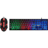 Клавиатура + мышь Defender Glion клав:черный мышь:черный/красный USB LED (45123)