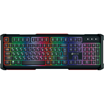 Клавиатура Oklick 717G BLACK DEATH черный/серый USB Multimedia for gamer LED 