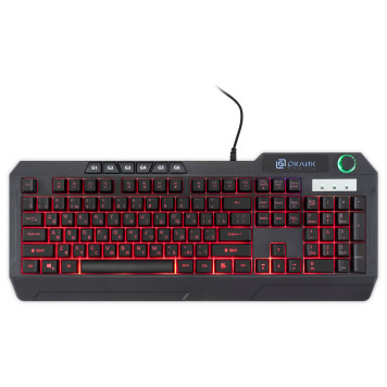 Клавиатура Оклик 715G черный USB Multimedia for gamer LED (1680657) -3