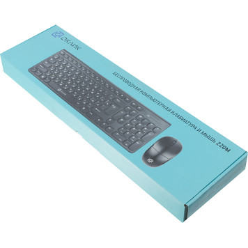 Клавиатура + мышь Оклик 220M клав:черный мышь:черный USB беспроводная slim Multimedia -17