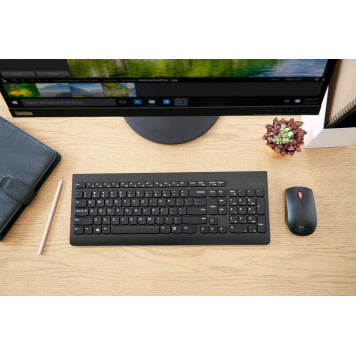 Клавиатура + мышь Lenovo Combo 4X30H56821 клав:черный мышь:черный USB беспроводная -9