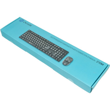 Клавиатура + мышь Оклик 210M клав:черный мышь:черный USB беспроводная -14