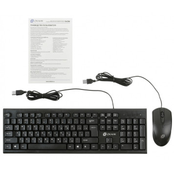Клавиатура + мышь Oklick 640M клав:черный мышь:черный USB -2