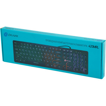 Клавиатура Oklick 420MRL черный USB slim Multimedia LED -11