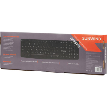 Клавиатура SunWind SW-KB100 черный USB -12