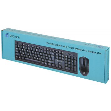 Клавиатура + мышь Oklick 640M клав:черный мышь:черный USB -1