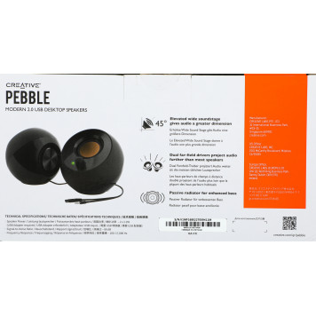 Колонки Creative PEBBLE MF1680 2.0 черный 4.4Вт -3